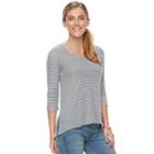 Women's Sonoma Goods For Life&trade; Ribbed Scoopneck Tee, Size: Medium, White Oth