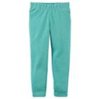 Girls 4-8 Carter's Turquoise Glitter Skinny Jeggings, Size: 8, Turquoise/blue (turq/aqua)