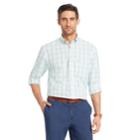 Men's Izod Classic-fit Essential Plaid Woven Button-down Shirt, Size: Large, Green