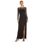 Women's Chaps Sequined-yoke Evening Gown, Size: 16, Black