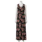 Juniors' Trixxi Floral Cross Front Maxi Dress, Teens, Size: Large, Grey (charcoal)