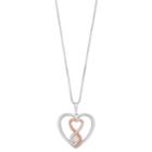 18k Rose Gold Over Silver Pearl Heart Pendant Necklace, Women's, Size: 18, White