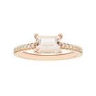 Boston Bay Diamonds 14k Rose Gold Morganite & 1/10 Carat T.w. Diamond Ring, Women's, Size: 5, Pink