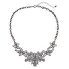 Mudd&reg; Glittery Flower Statement Necklace, Women's, Dark Grey