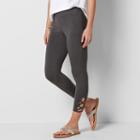 Women's Sonoma Goods For Life&trade; Lattice-hem Leggings, Size: Small, Dark Grey