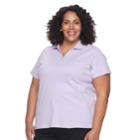 Plus Size Croft & Barrow&reg; Johnny Collar Polo, Women's, Size: 1xl, Lt Purple
