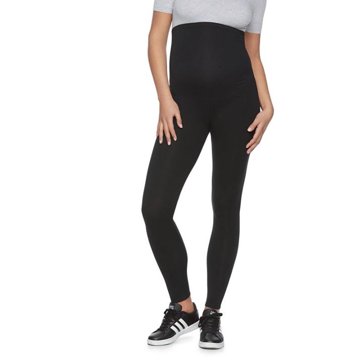 Maternity A:glow Belly Panel Solid Leggings, Women's, Size: S-mat, Black