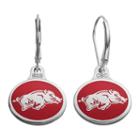Fiora Arkansas Razorbacks Sterling Silver Team Logo Drop Earrings, Girl's, Red