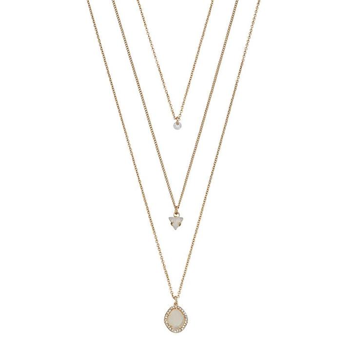 Lc Lauren Conrad Layered Simulated Crystal Pendant Necklace, Women's, Multicolor