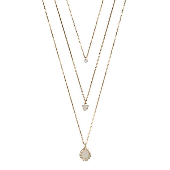 Lc Lauren Conrad Layered Simulated Crystal Pendant Necklace, Women's, Multicolor