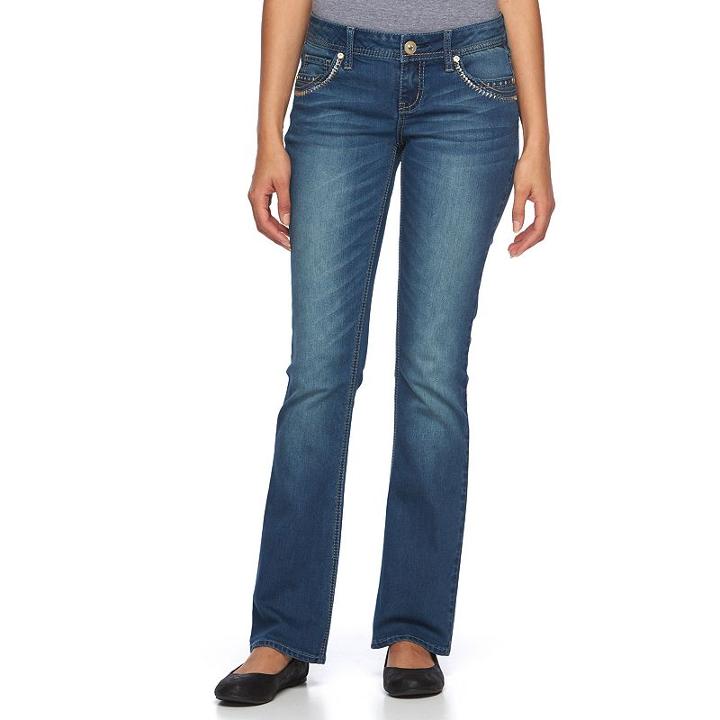 Juniors' Hydraulic Bailey Faded Slim Bootcut Jeans, Girl's, Size: 0, Blue
