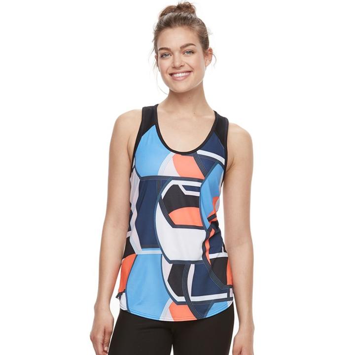 Women's Fila Sport&reg; Chevron Print Mesh Tank Top, Size: Xl, Brt Red