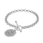 Sterling Silver Family Tree Charm Toggle Bracelet, Women's, Size: 8