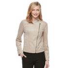 Women's Dana Buchman Faux-suede Moto Jacket, Size: Small, Med Beige