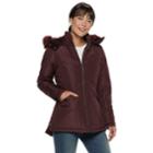 Women's D.e.t.a.i.l.s Hooded Quilted Jacket, Size: Xl, Red