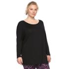 Plus Size Gaiam Crossback Dolman Tunic, Women's, Size: 3xl, Black