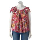 Plus Size Lc Lauren Conrad Love, Lauren Pleated Top, Women's, Size: 0x, Pink