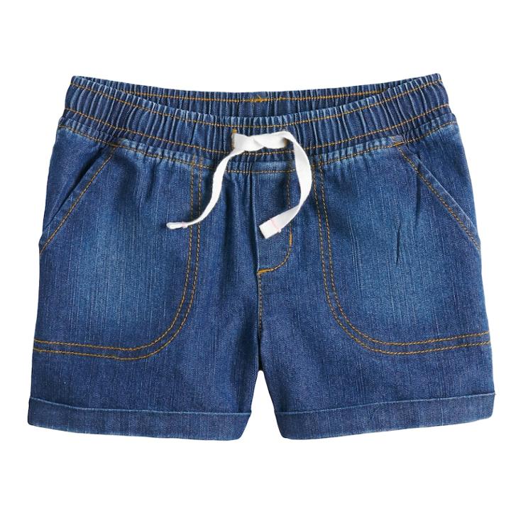 Girls 4-10 Jumping Beans&reg; Denim Cuffed Shorts, Size: 6x, Blue