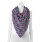 Sonoma Goods For Life&trade; Popcorn & Eyelash Pleated Blanket Square Scarf, Women's, Blue (navy)
