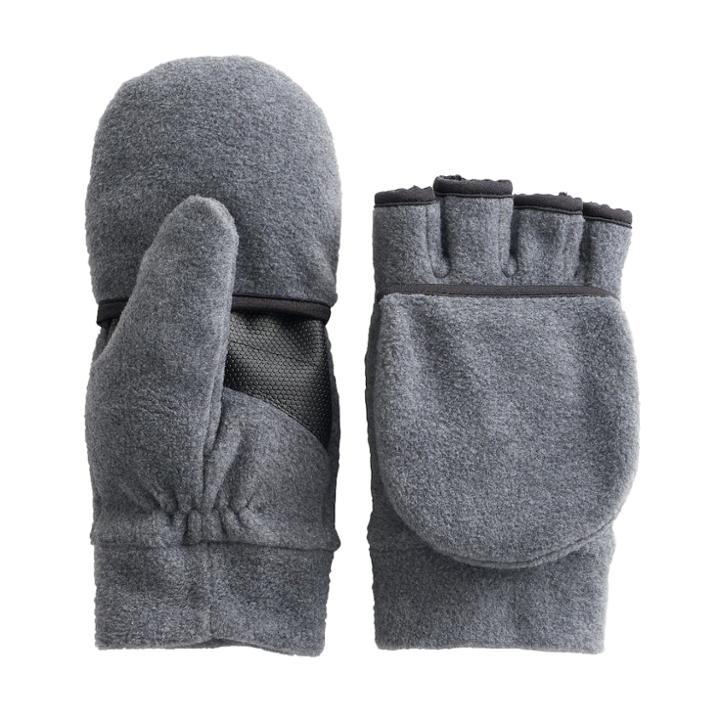 Men's Tek Gear&reg;&reg; Warmtek Convertible Flip-top Mittens, Size: L/xl, Med Grey