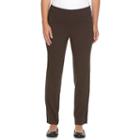 Petite Dana Buchman Slimming Solution Classic Fit Dress Pants, Women's, Size: L Petite, Brown