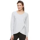 Women's Tek Gear&reg; Tulip Hem Long Sleeve Top, Size: Xl, Light Grey