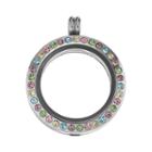 Blue La Rue Crystal Stainless Steel 1-in. Round Locket, Women's, Silver