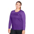 Plus Size Champion Vapor Heather Long Sleeve Tee, Women's, Size: 4xl, Purple