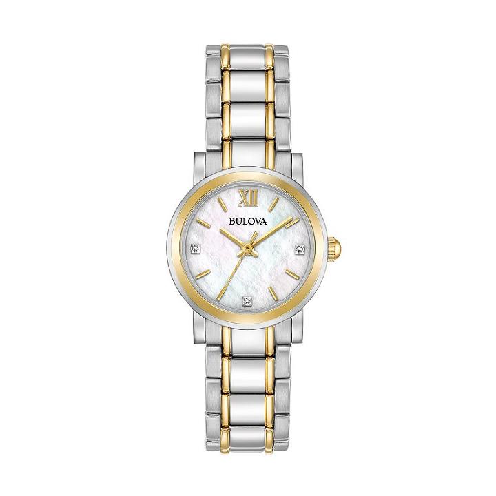 Bulova Women's Diamond Two-tone Stainless Steel Watch - 98p165, Adult Unisex, Size: Small, Multicolor