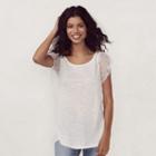 Women's Lc Lauren Conrad Ruffle Lace Top, Size: Xs, White Oth
