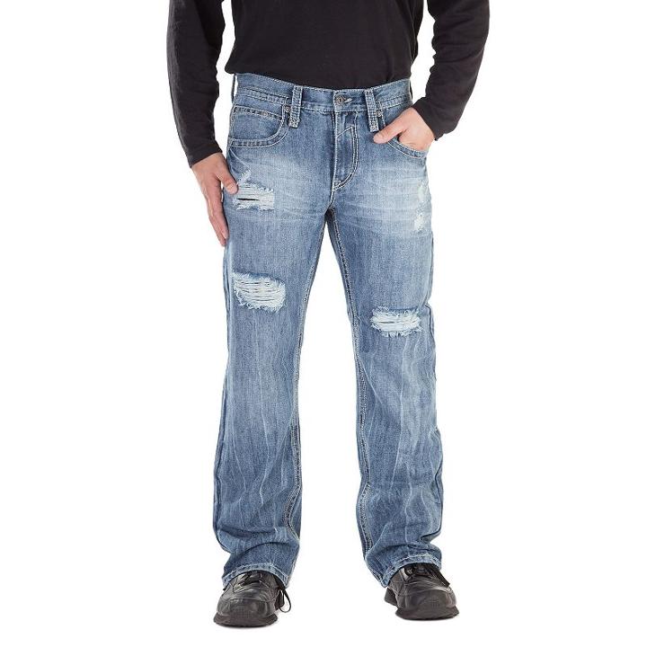 Men's Axe & Crown Relaxed-fit Bootcut Jeans, Size: 36x34, Dark Blue