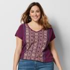Plus Size Sonoma Goods For Life&trade; Embroidered Tie-dye Tee, Women's, Size: 3xl, Med Purple
