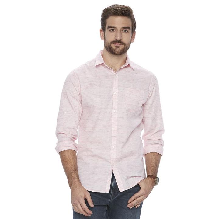 Men's Marc Anthony Space-dye Slim-fit Shirt, Size: Xxl, Brt Pink