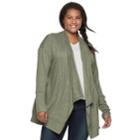 Juniors' Plus Size So&reg; Waterfall Hacci Cardigan, Teens, Size: 3xl, Med Grey