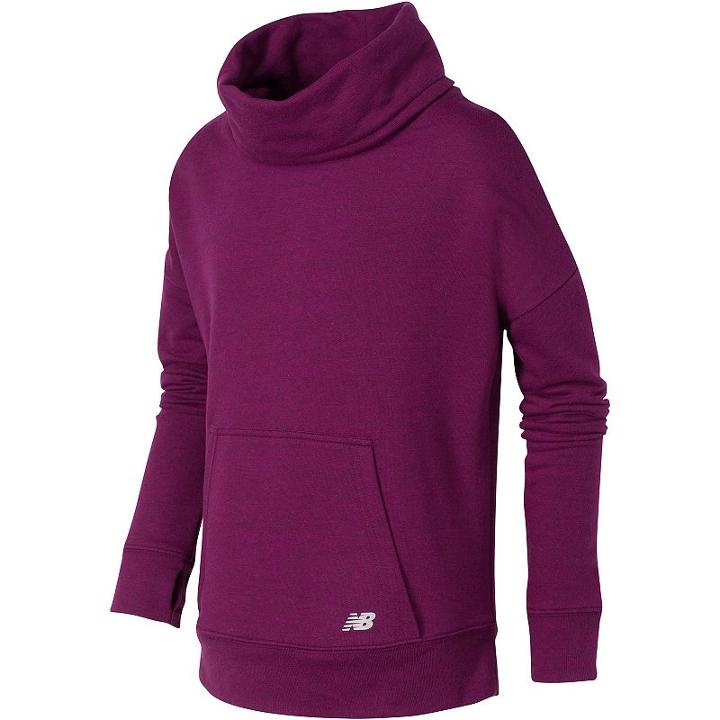 Girls 7-16 New Balance Funnel Neck French Terry Pullover, Size: 10-12, Drk Purple
