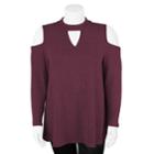 Juniors' Plus Size Iz Byer Cutout Cold-shoulder Top, Teens, Size: 3xl, Dark Red