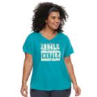 Plus Size Tek Gear&reg; Dry Tek Graphic V-neck Tee, Women's, Size: 4xl, Turquoise/blue (turq/aqua)