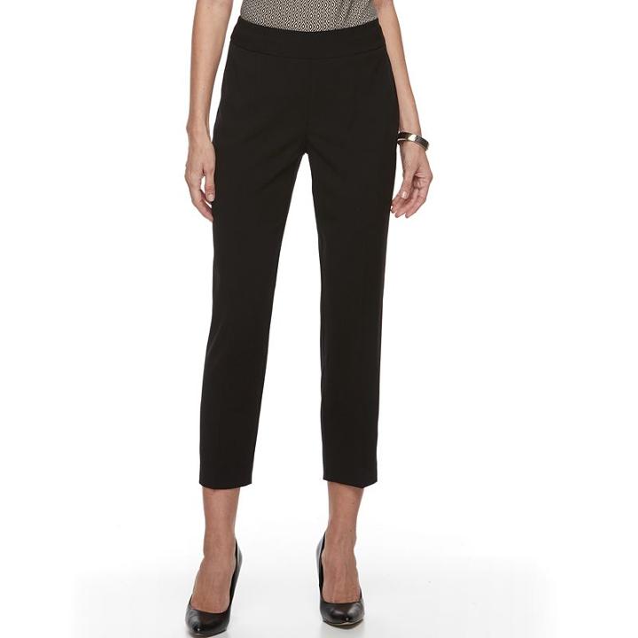 Women's Dana Buchman Stretch Ankle Pants, Size: 16, Black