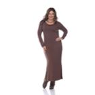 Plus Size White Mark Solid Maxi Dress, Women's, Size: 2xl, Beig/green (beig/khaki)