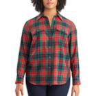 Plus Size Chaps Plaid Twill Shirt, Women's, Size: 3xl, Red