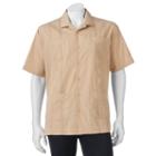 Men's Havanera Embroidered Four-pocket Button-down Shirt, Size: Small, Dark Beige