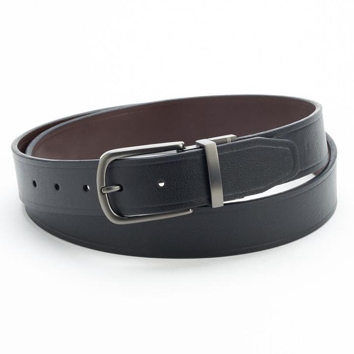 Big & Tall Dockers&reg; Reversible Stitched Belt, Men's, Size: 54, Grey (charcoal)