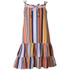 Girls 7-16 Bonnie Jean Striped Drop Waist Sun Dress, Size: 8, Orange