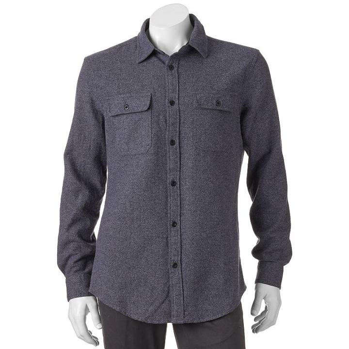 Men's Sonoma Goods For Life&trade; Donegal Modern-fit Button-down Shirt, Size: Xxl, Blue (navy)