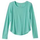 Girls 7-16 So&reg; Ribbed Curved Hem Core Tee, Girl's, Size: 16, Turquoise/blue (turq/aqua)