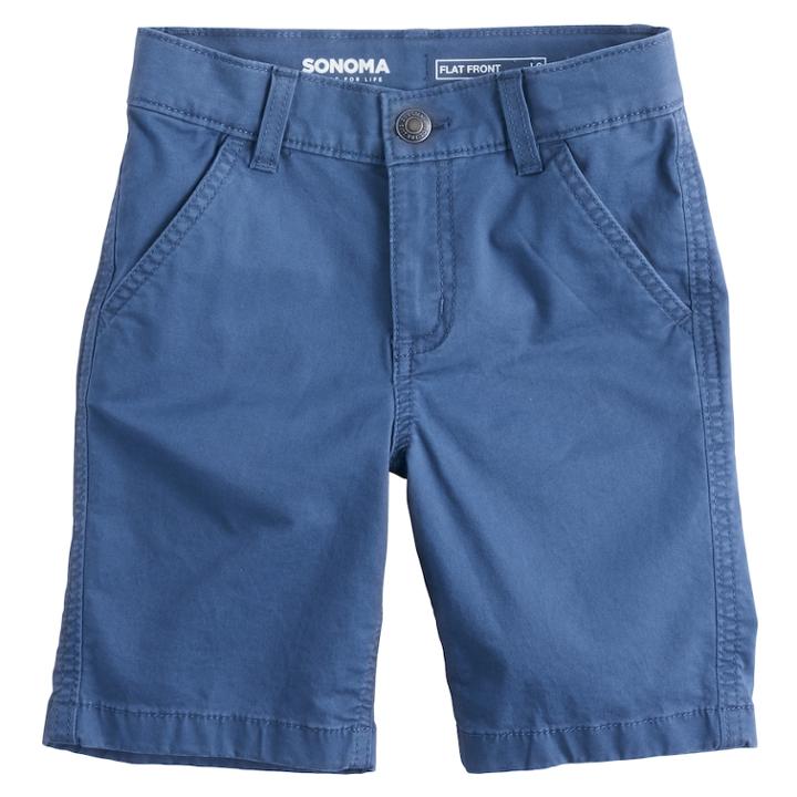 Boys 4-7x Sonoma Goods For Life&trade; Flat Front Shorts, Size: 4, Med Blue