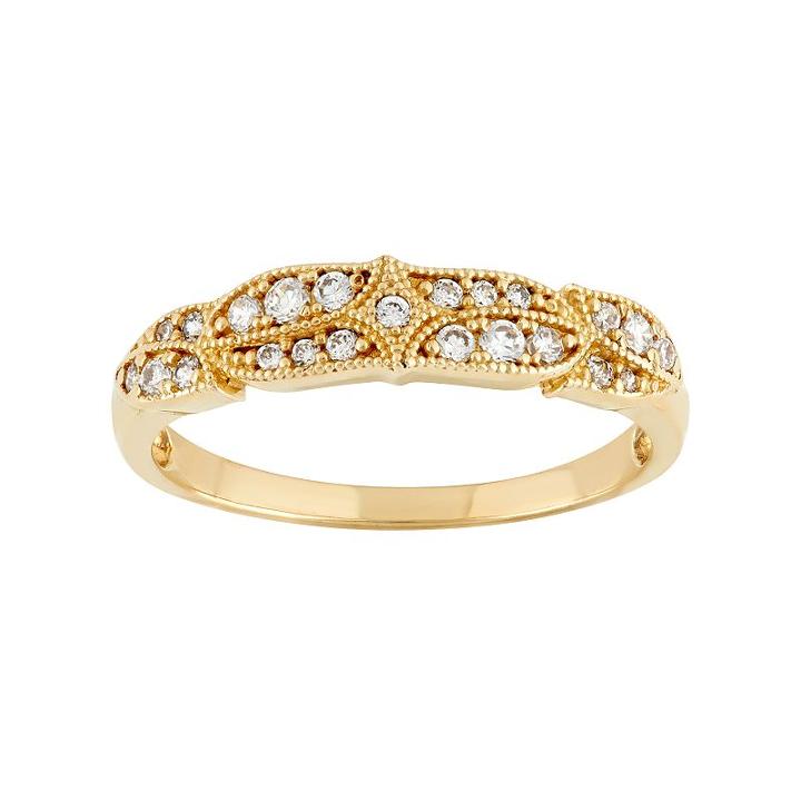 Cubic Zirconia Wedding Ring In 10k Gold, Women's, Size: 6, White