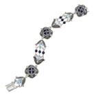 Tori Hill Blue Topaz, Lapis Lazuli And Marcasite Sterling Silver Bracelet, Women's, Size: 7.5, Multicolor
