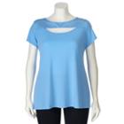 Plus Size Wild Majesty Mesh Yoke Tee, Women's, Size: 3xl, Blue Other