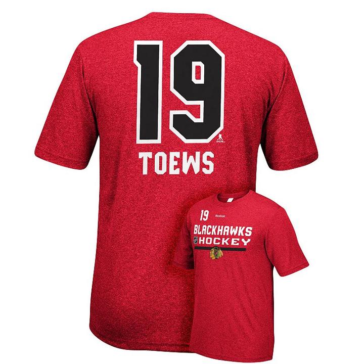 Men's Reebok Chicago Blackhawks Jonathan Towes Player Name And Number Tee, Size: Xxl, Red